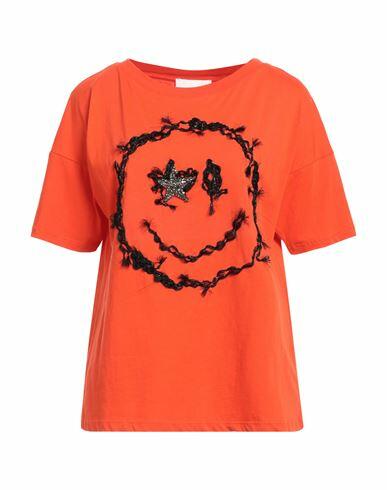 Brand Unique Woman T-shirt Orange Cotton Cover