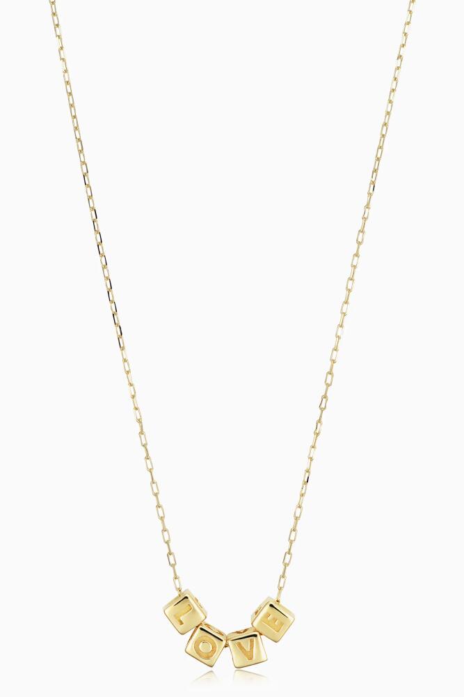 Oradina 14K Yellow Gold Love Cubed Necklace Cover