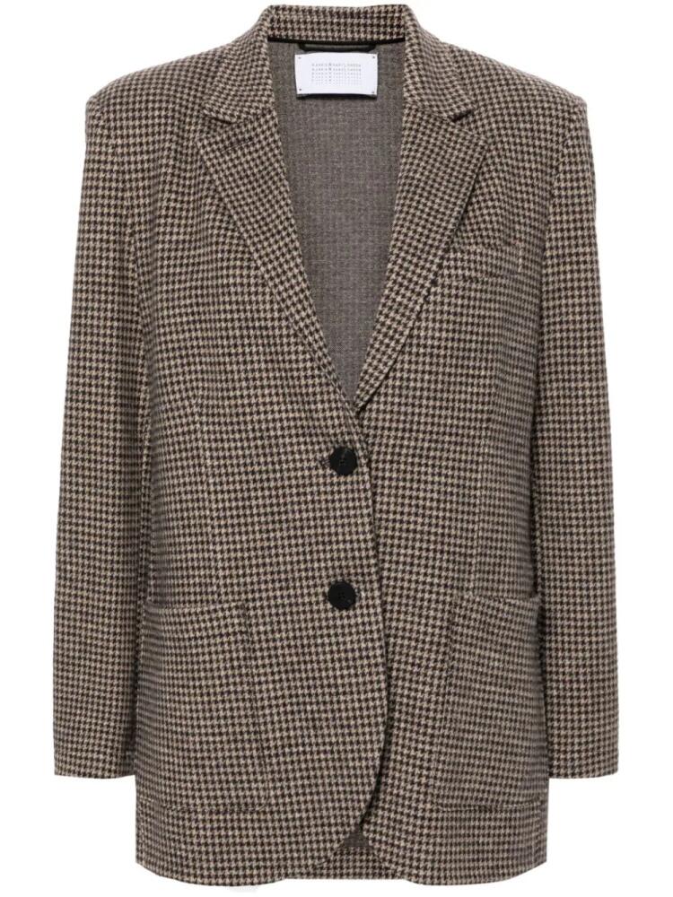 Harris Wharf London houndstooth moleskin blazer - Brown Cover