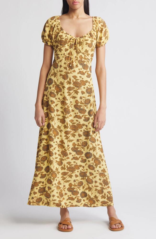 Treasure & Bond Floral Tie Front Maxi Dress in Yellow- Olive Boutique Floral Cover