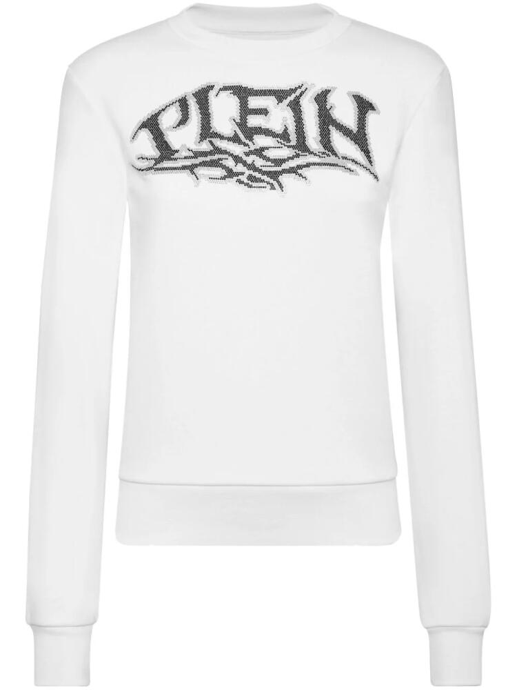 Philipp Plein logo-embellished cotton sweatshirt - White Cover