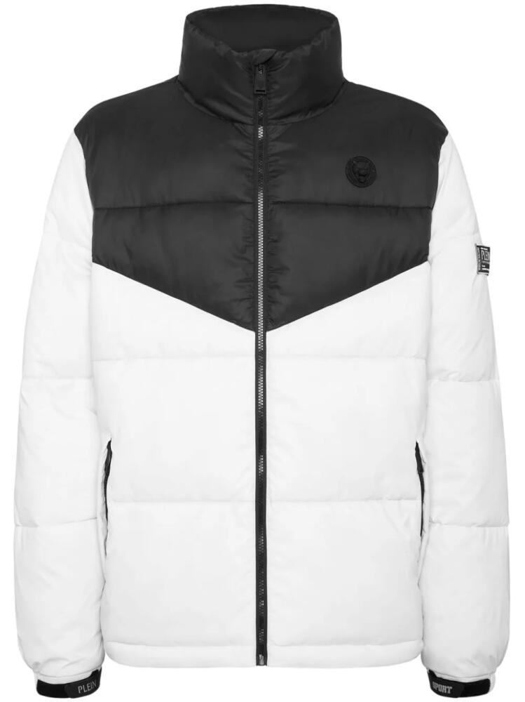 Plein Sport panelled puffer jacket - White Cover