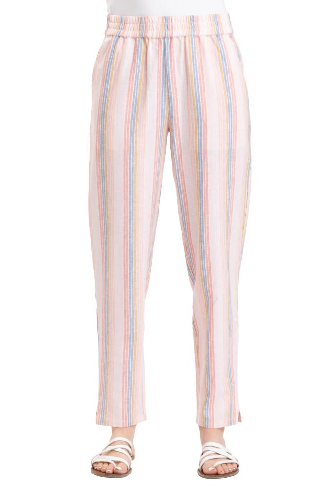 Threads 4 Thought Winnie Stripe Pull-On Ankle Linen Blend Pants in Seaside Stripe Cover