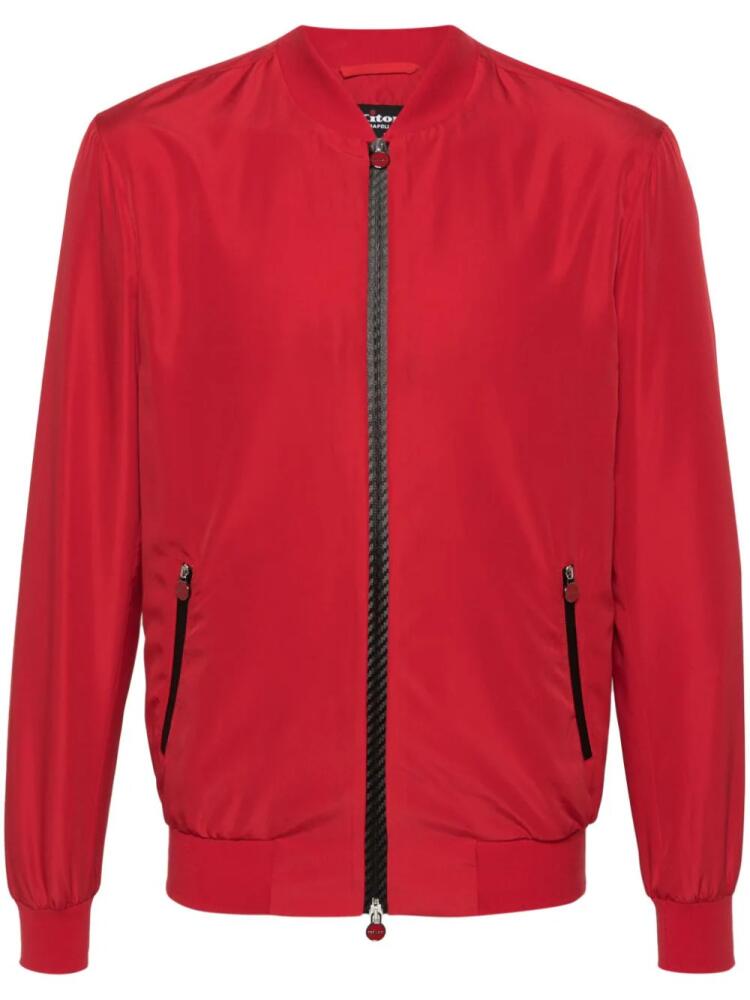 Kiton baseball-collar bomber jacket - Red Cover