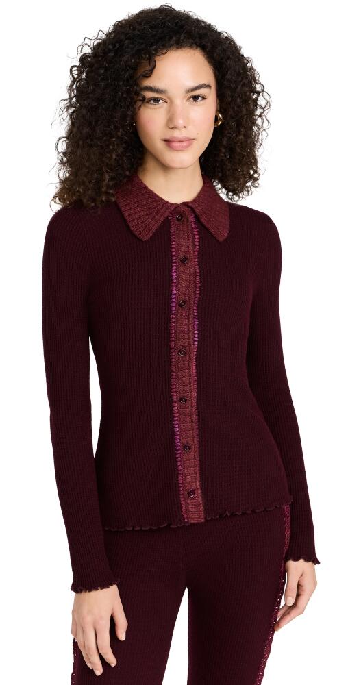 Sea Clare Thermal Knit Cardigan Burgundy Cover