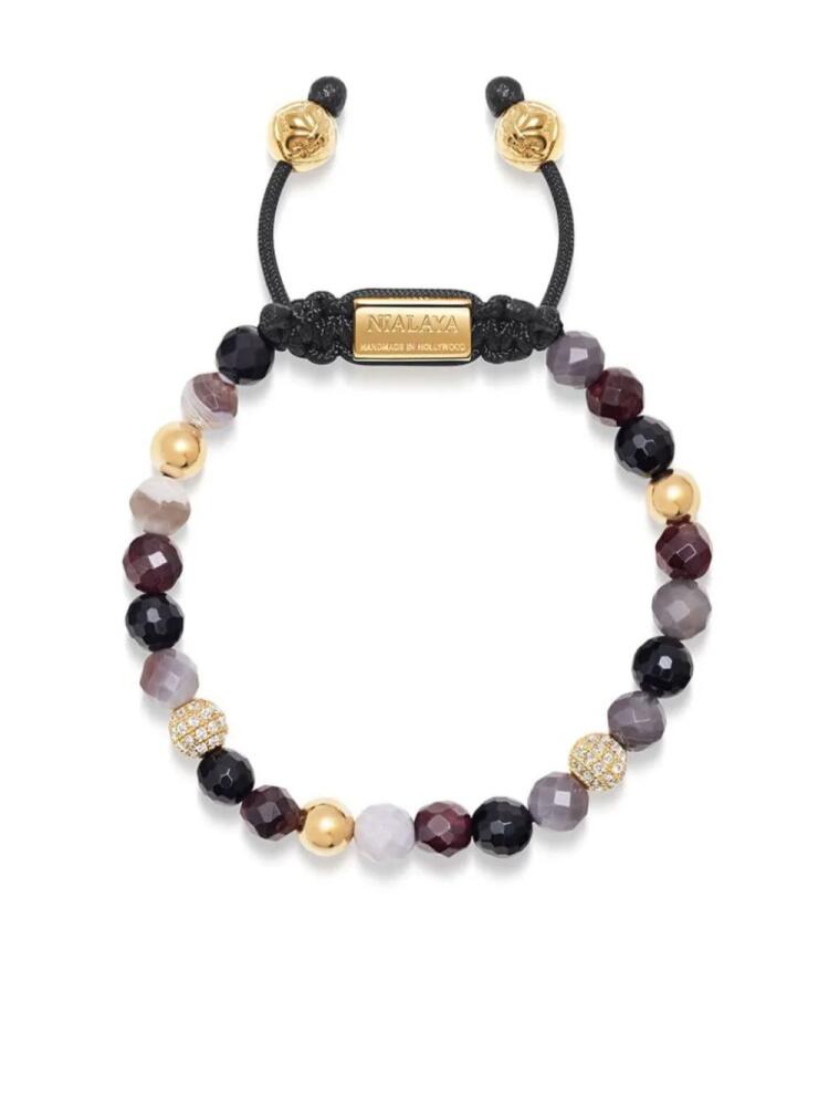 Nialaya Jewelry Botswana agate beaded bracelet - Gold Cover