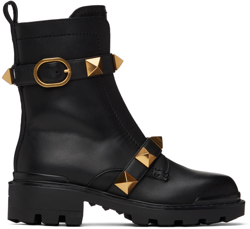 Valentino Garavani Black Roman Stud Boots Cover