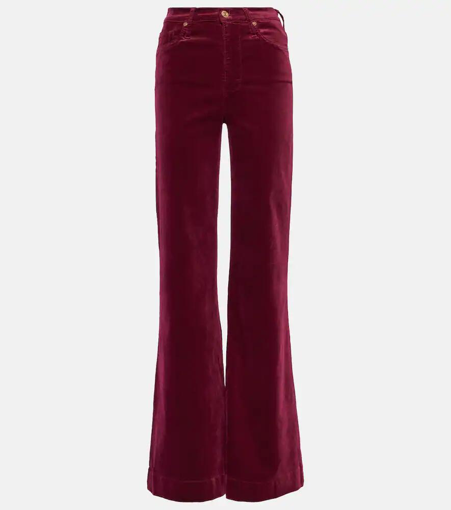 7 For All Mankind High-rise velvet flared pants Cover