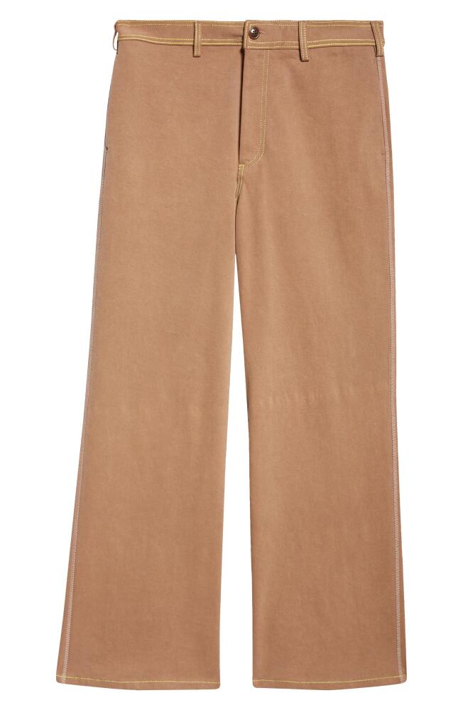 Marni Topstitched Flare Pants in Light/Brown Cover