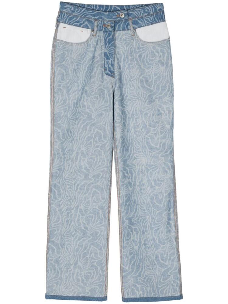 Sonia Rykiel Zebra high-rise flared jeans - Blue Cover