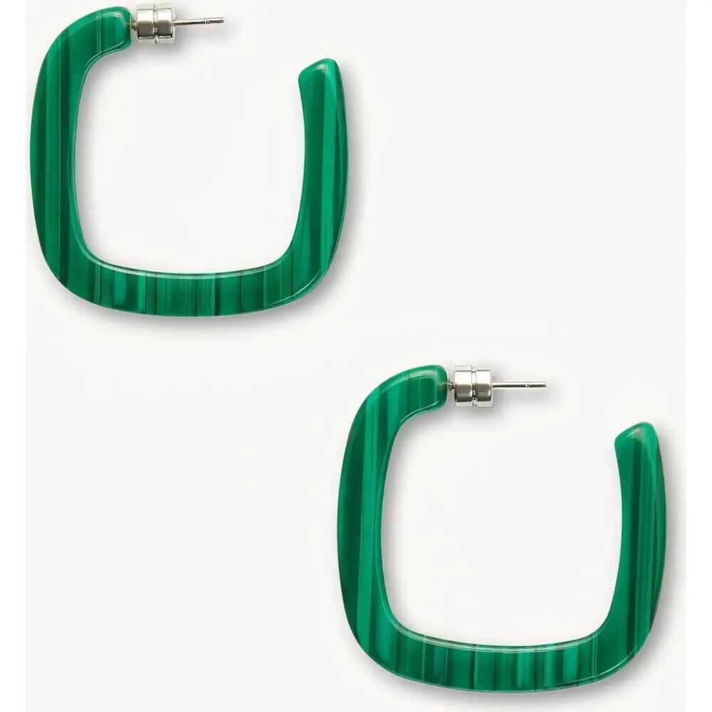 MACHETE Midi Square Hoops in Malachite Cover