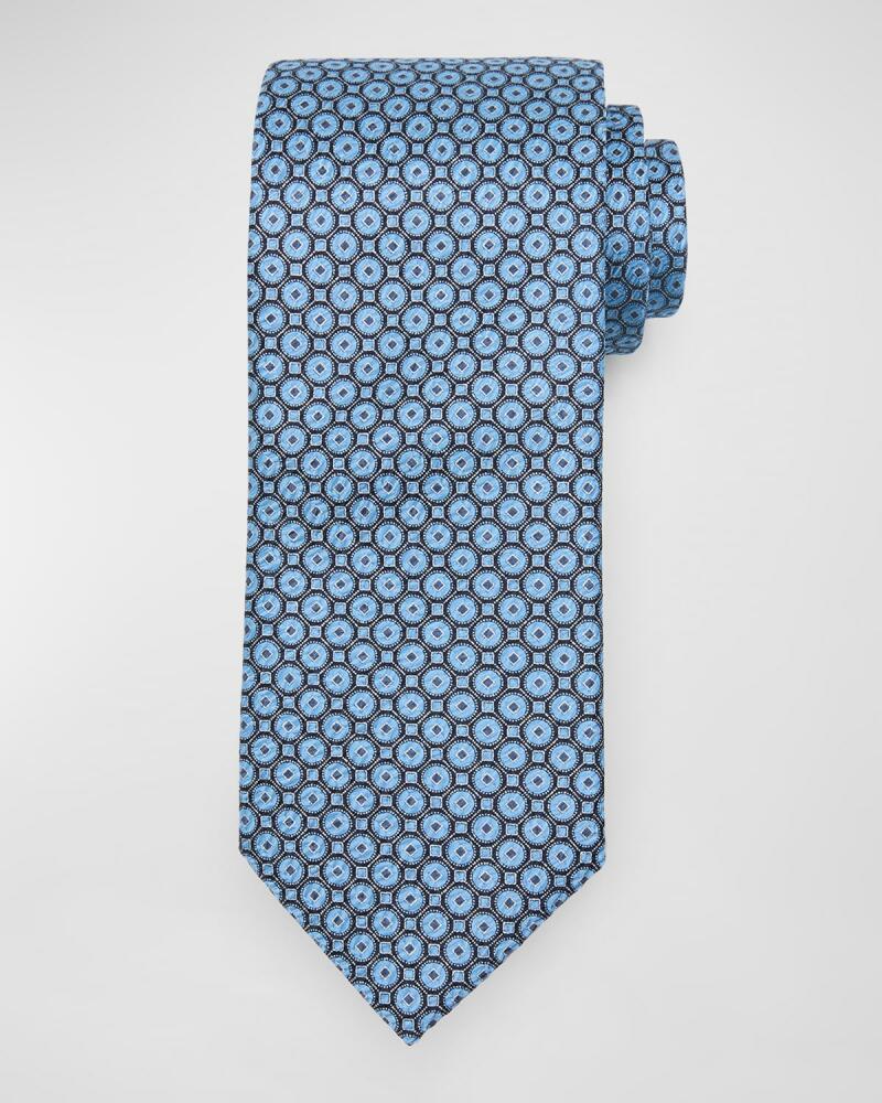 Brioni Men's Circle-Print Silk Tie Cover