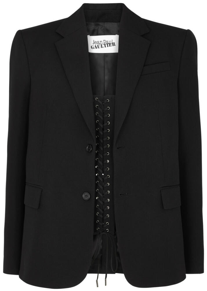 Jean Paul Gaultier Wool Corset Blazer - Black Cover