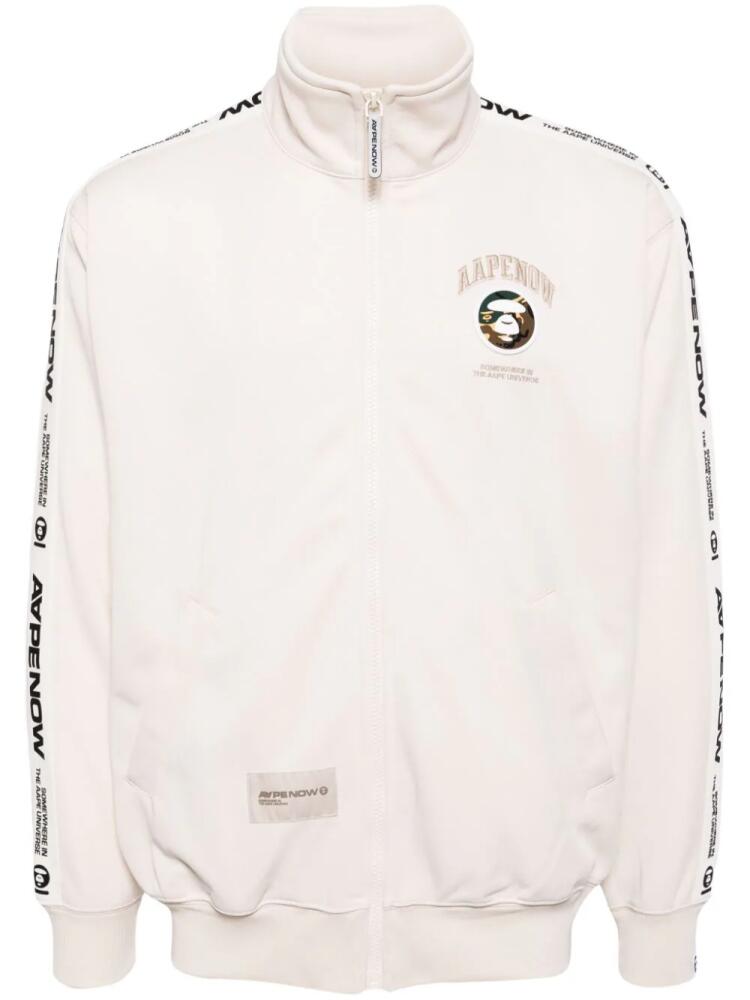 AAPE BY *A BATHING APE® logo-embroidered zip-up jacket - Neutrals Cover