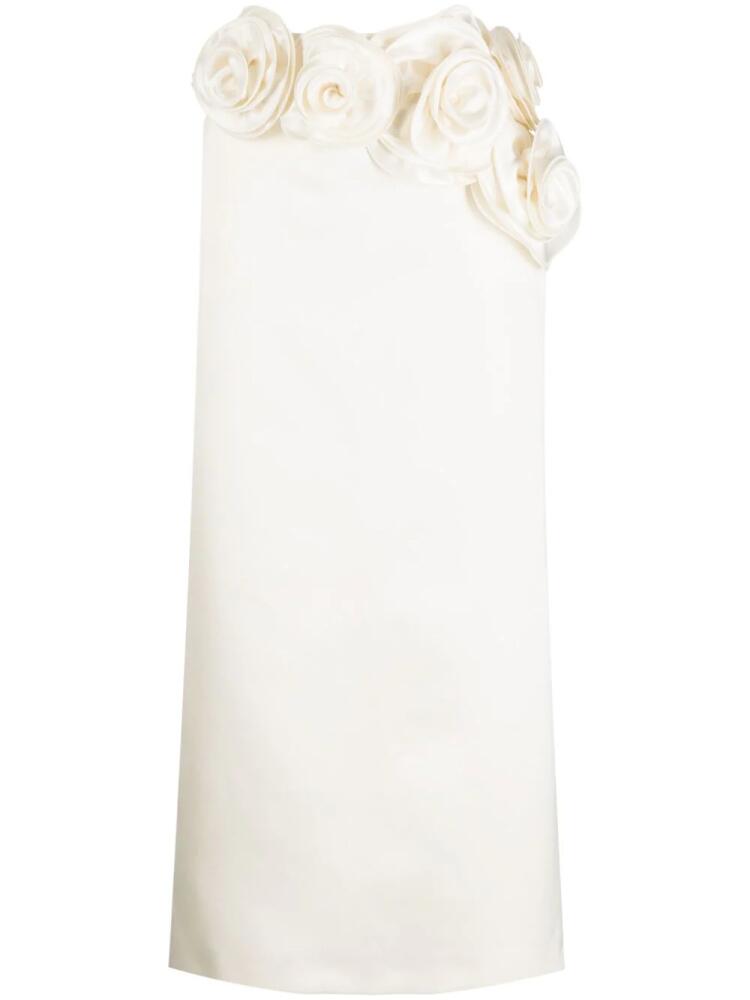 Magda Butrym floral-appliqué silk midi skirt - White Cover