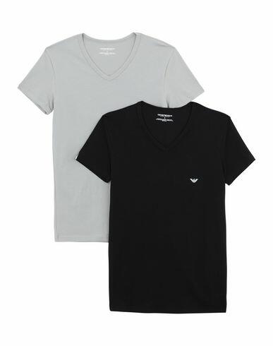 Emporio Armani Mens Knit 2pack Man Undershirt Black Cotton, Elastane Cover