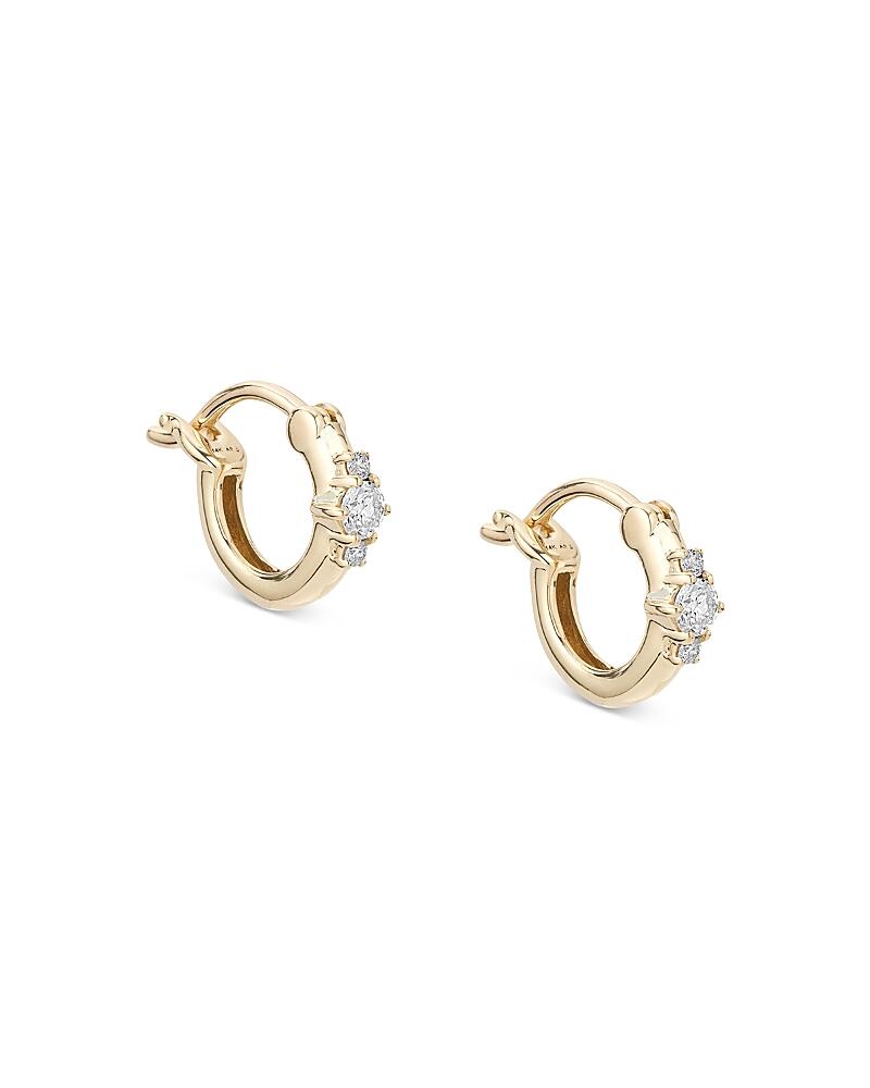 Adina Reyter 14K Yellow Gold Paris Diamond Trio Huggie Hoop Earrings Cover