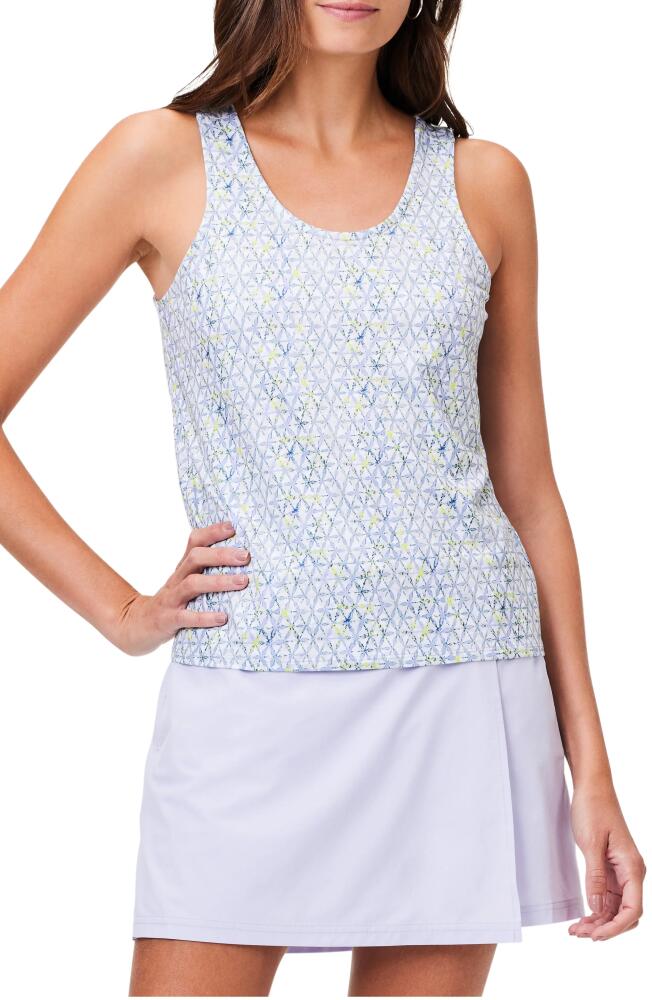 NZ ACTIVE by NIC+ZOE Abstract Kaleidoscope Flow Fit Tank Top in Blue/Neutral Multi Cover