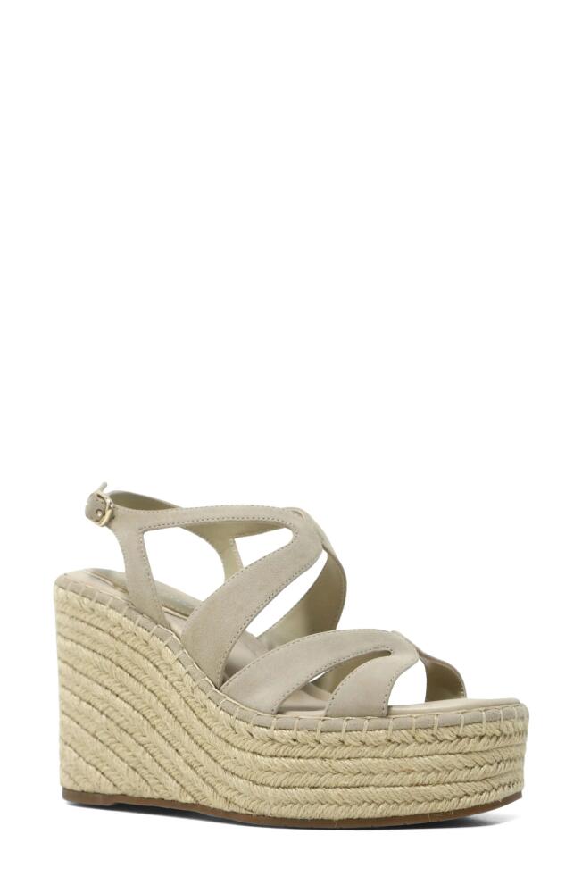 Kenneth Cole New York Solace Platform Wedge Sandal in Almond Suede Cover