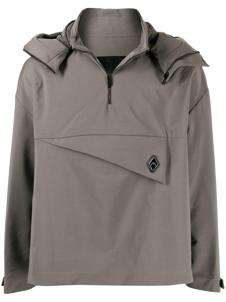 A-COLD-WALL* panelled hooded coat - Grey Cover