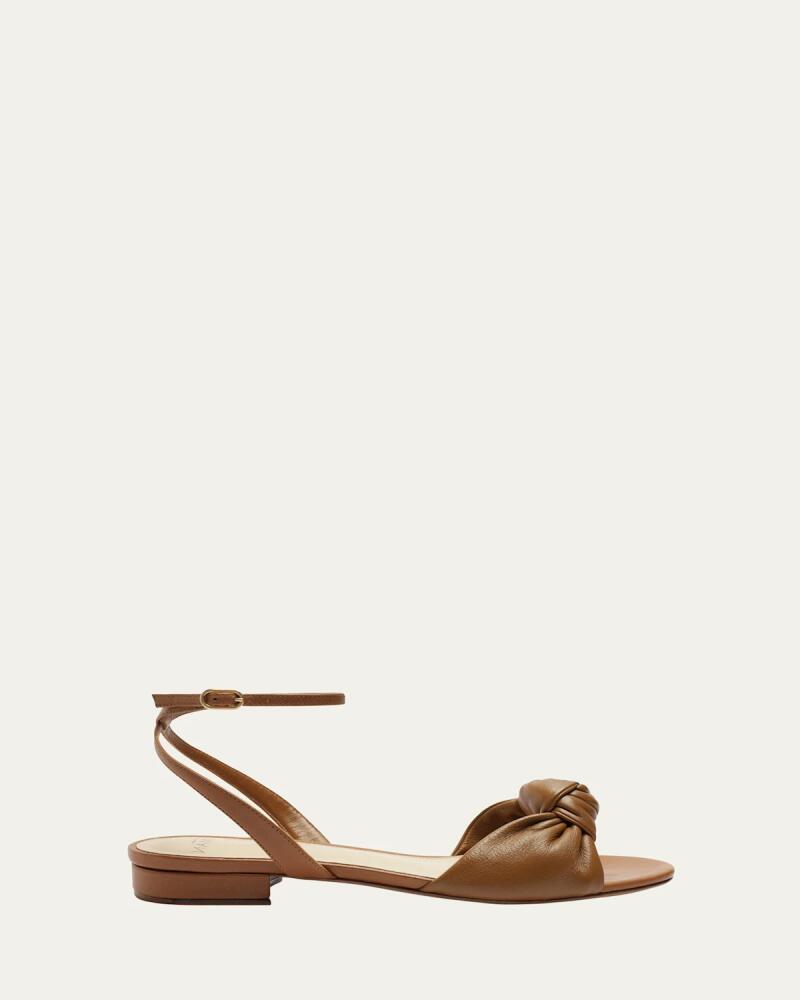 Alexandre Birman Kace Leather Knot Ankle-Strap Sandals Cover