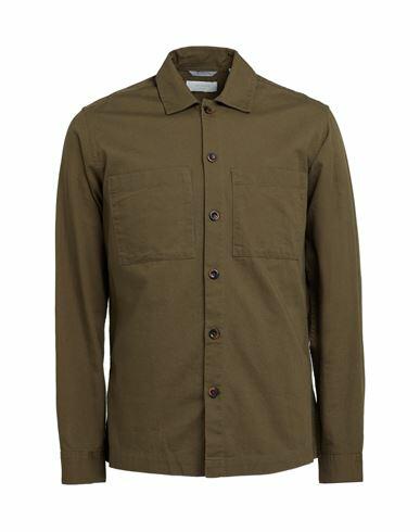 Jack & Jones Man Shirt Military green Cotton Cover