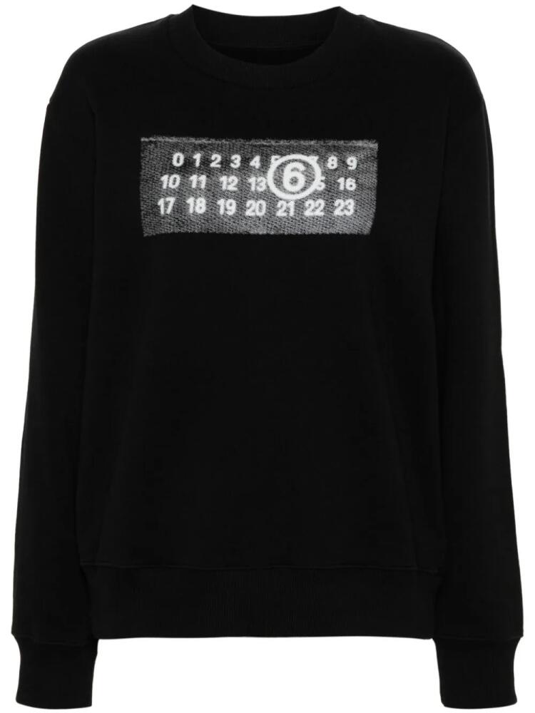 MM6 Maison Margiela numbers-motif cotton sweatshirt - Black Cover