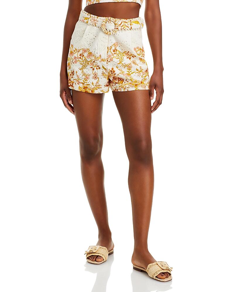 Hemant and Nandita Patterned Eyelet Belted Shorts Cover