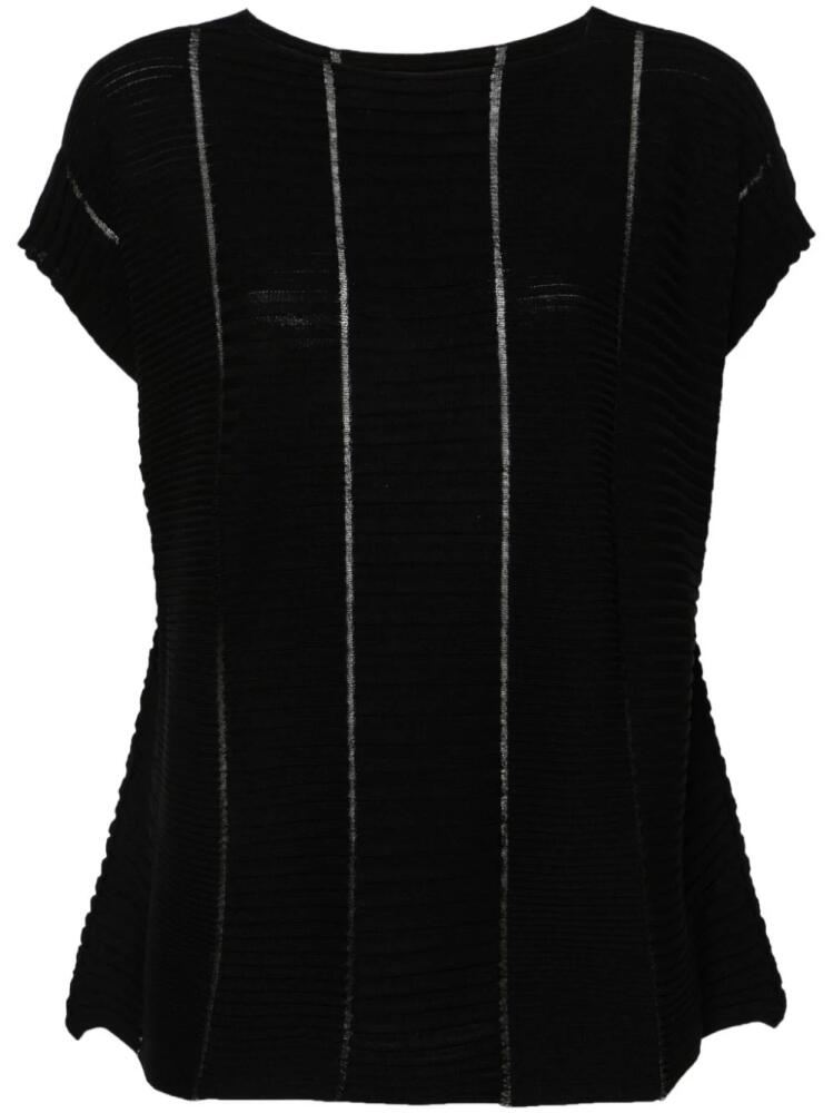 Issey Miyake ribbed-knit T-shirt - Black Cover