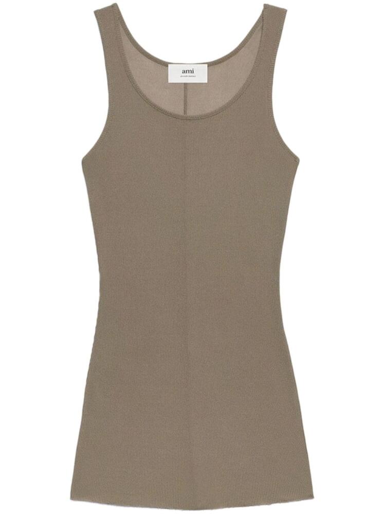 AMI Paris scoop-neck sleeveless tank top - Neutrals Cover