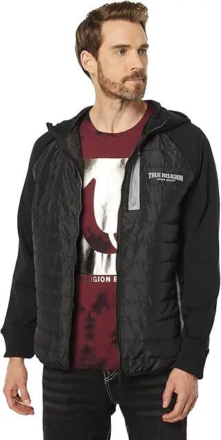 True Religion Multi Puffer Hood Jacket (Jet Black) Men's Clothing Cover