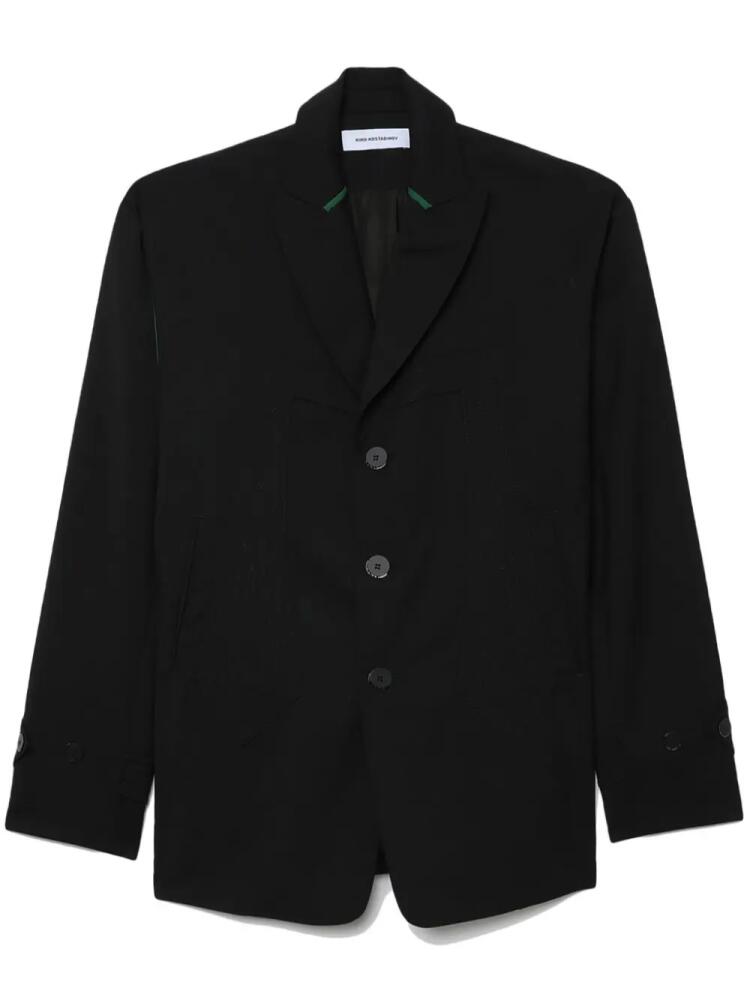 Kiko Kostadinov contrast-panel single-breasted blazer - Black Cover