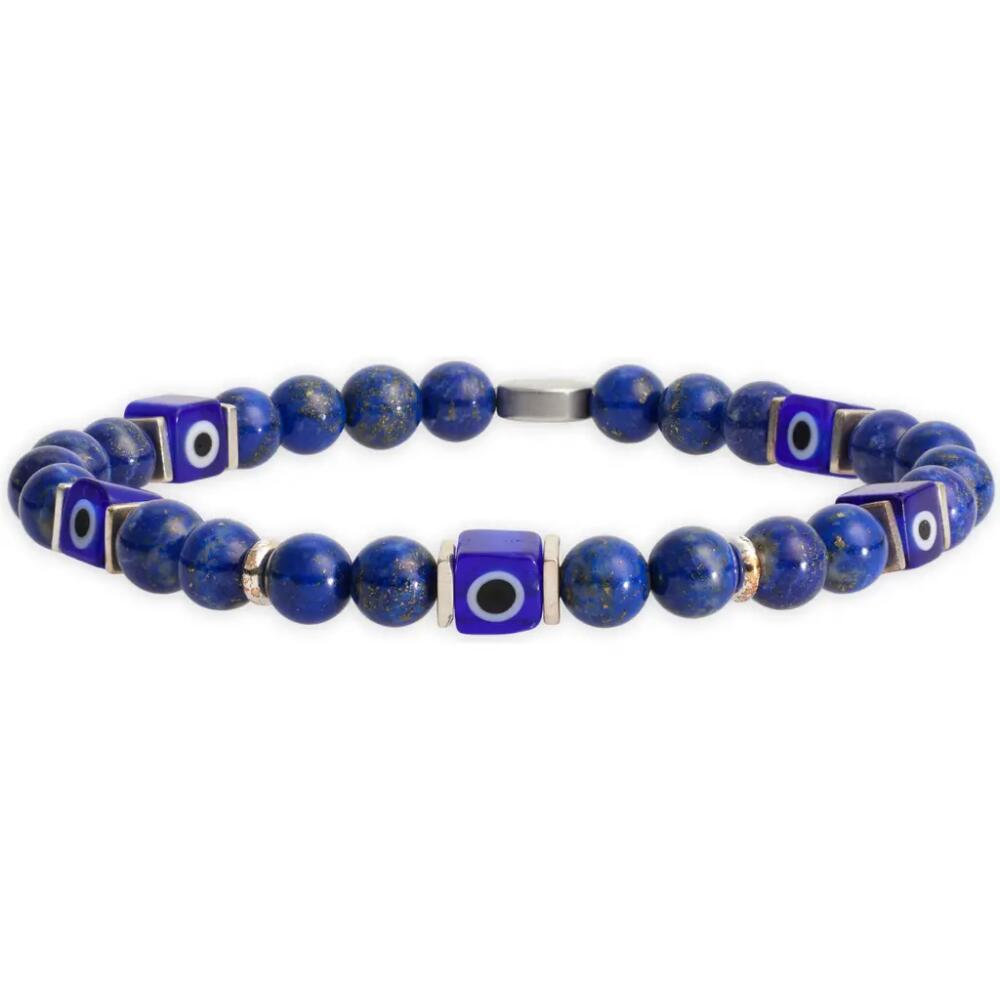 Caputo & Co. Men's Evil Eye Glass Bead Bracelet in Lapis Lazuli Cover