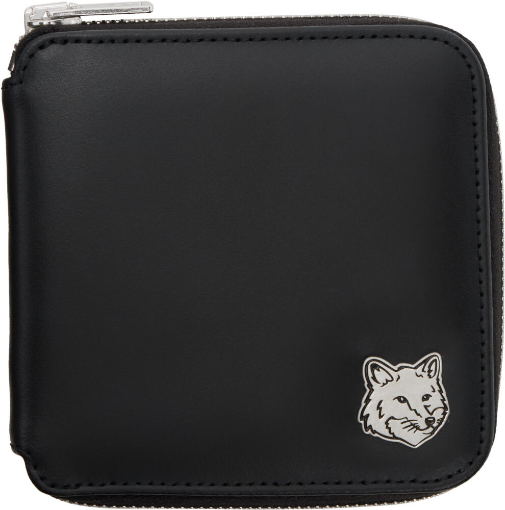 Maison Kitsuné Black Fox Head Square Zipped Wallet Cover