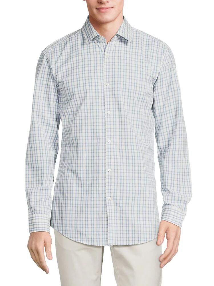 HUGO Men's Kenno Checkered Button Down Shirt - White Cover