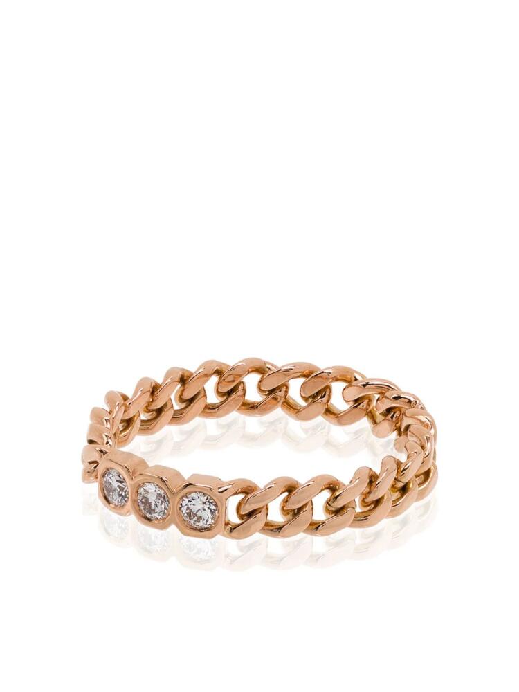 SHAY 18kt rose gold chain-link diamond ring Cover