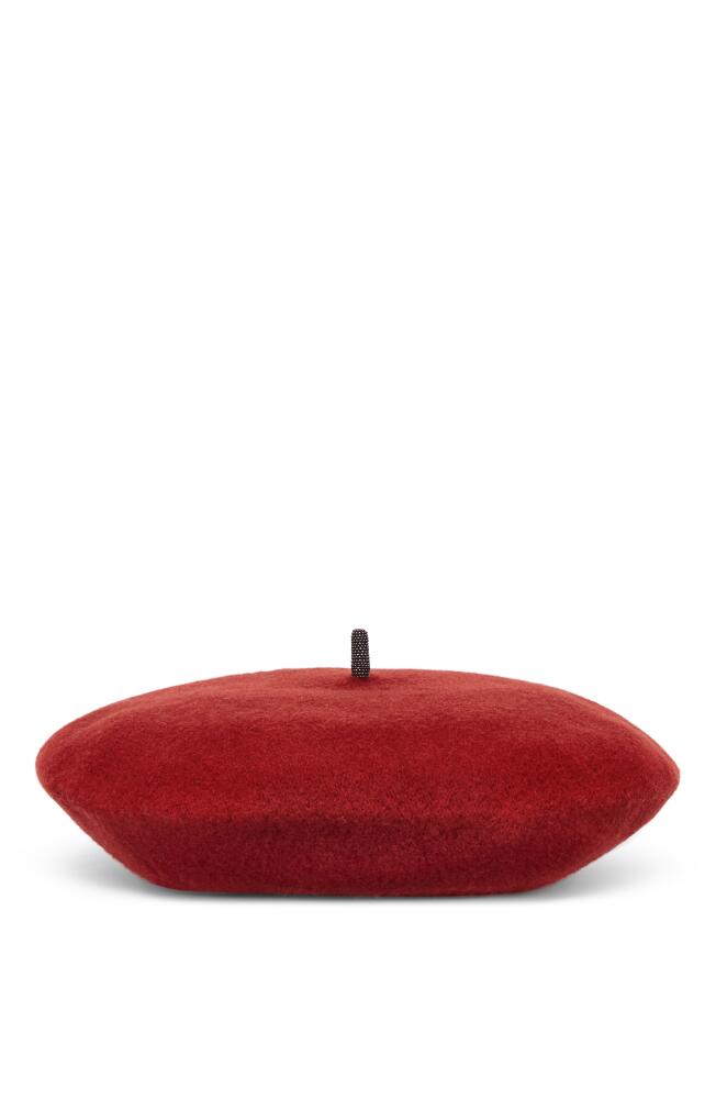 Brunello Cucinelli Wool beret with Precious detail in Red Cover