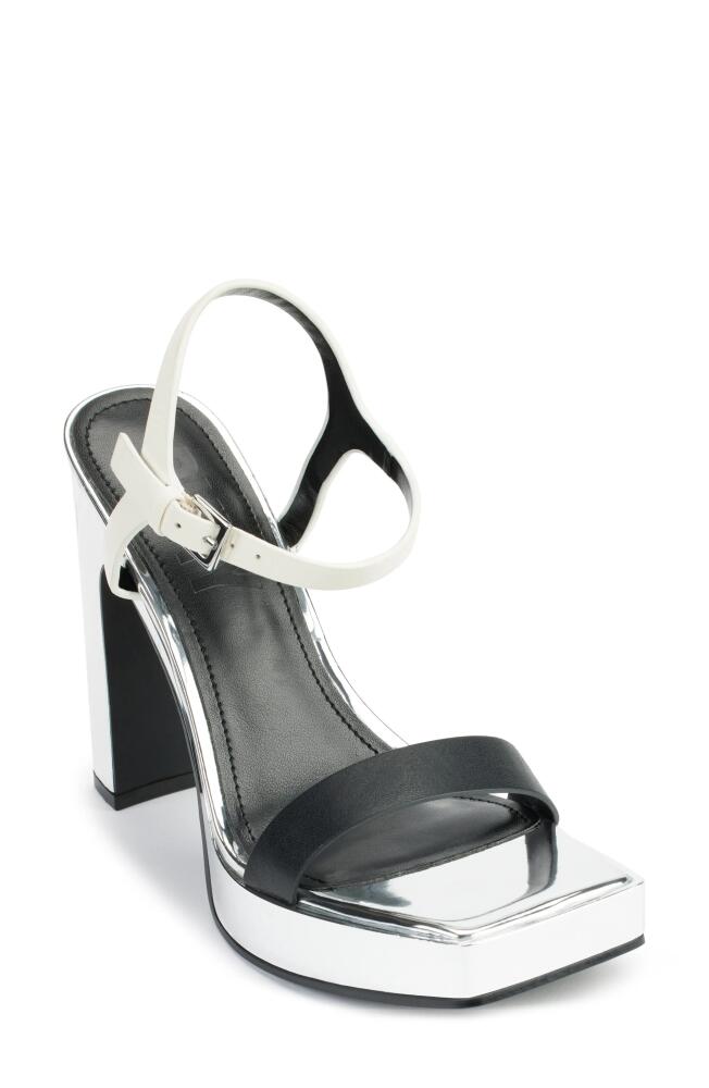 DKNY Maiden Ankle Strap Platform Sandal in Black/Cream Cover