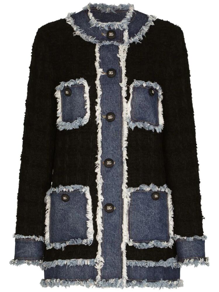 Dolce & Gabbana tweed denim jacket - Black Cover