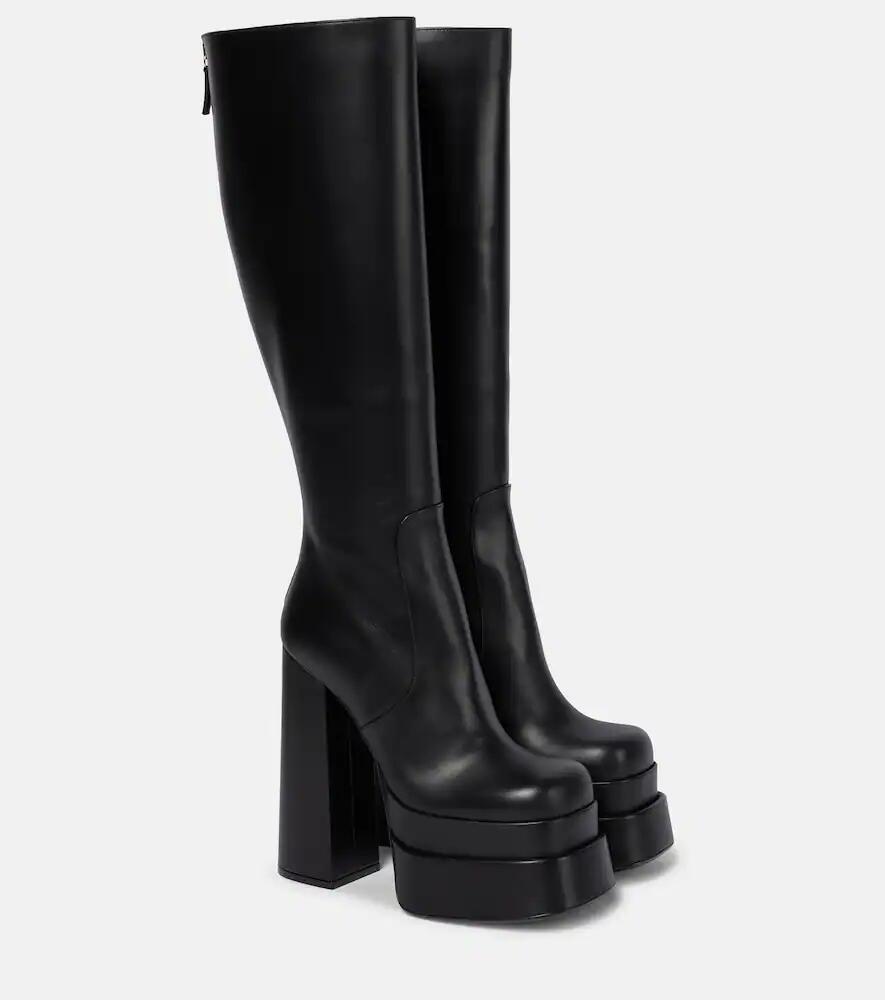 Versace Leather platform knee-high boots Cover