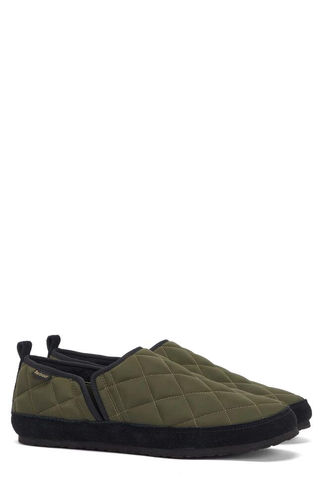 Barbour Hall Quilted Slipper in Olive Green Cover