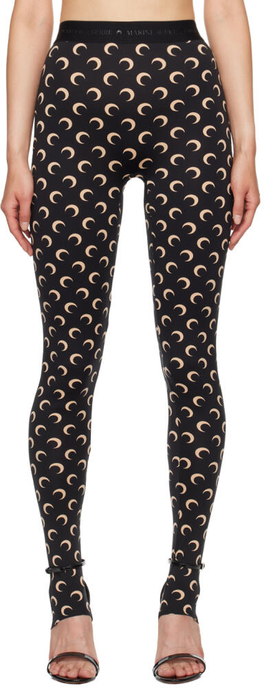 Marine Serre Black All Over Moon Leggings Cover