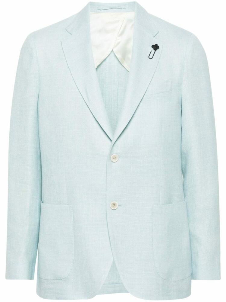 Lardini intertwined linen-blend blazer - Blue Cover