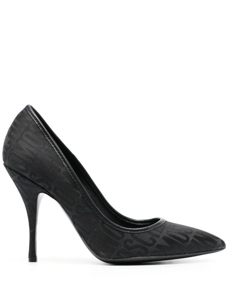 Moschino logo-pattern stiletto pumps - Black Cover