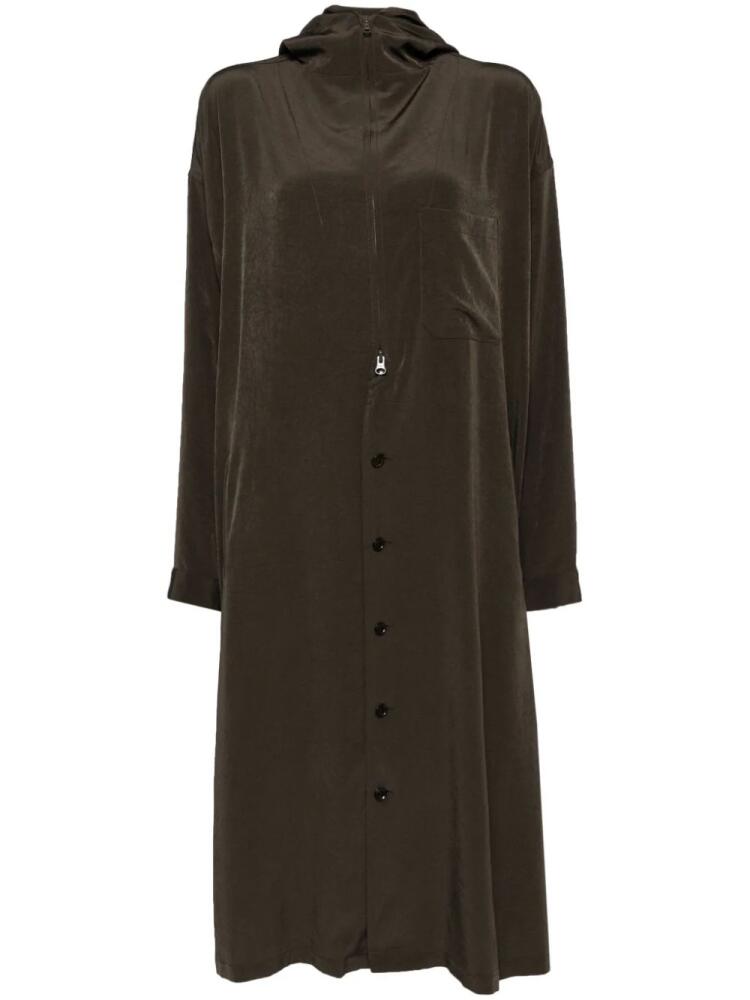 Y's velvet hooded shirtdress - Green Cover