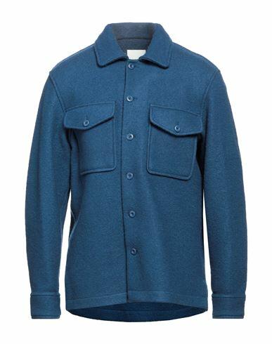 Sandro Man Shirt Blue Wool Cover