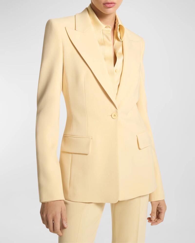 Michael Kors Collection Georgina One-Button Wool Blazer Cover