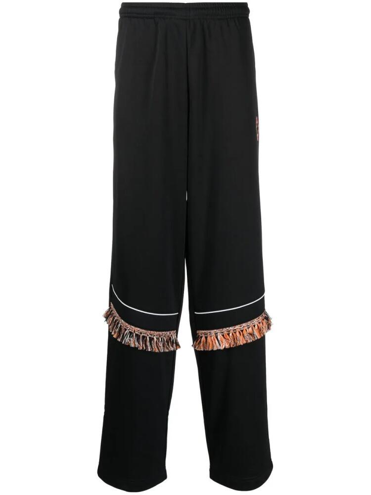 Marcelo Burlon County of Milan fringe-detailing track pants - Black Cover