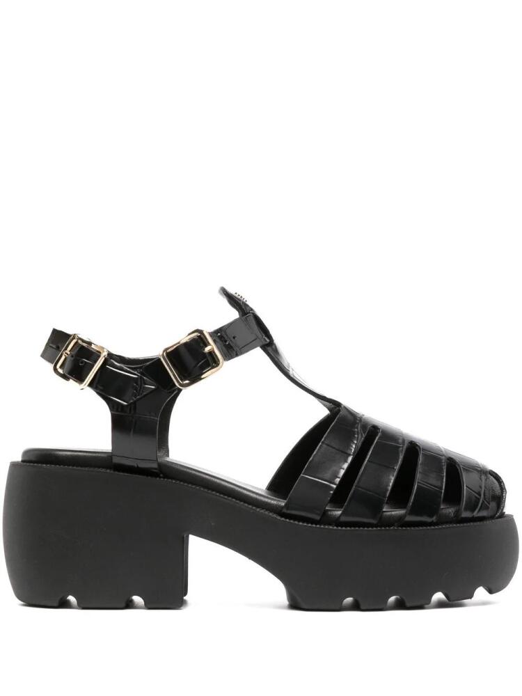 Maje lug-sole leather sandals - Black Cover