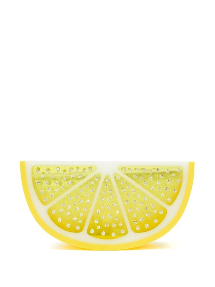 Aquazzura Gin Tonic crystal-embellished clutch bag - Yellow Cover